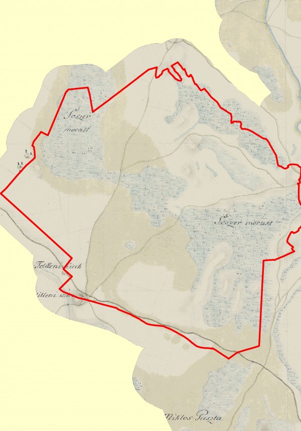 I. katonai térkép a Böddi-székről