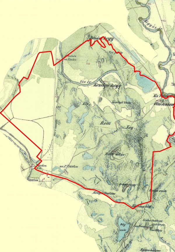 II. katonai térkép a Böddi-székről