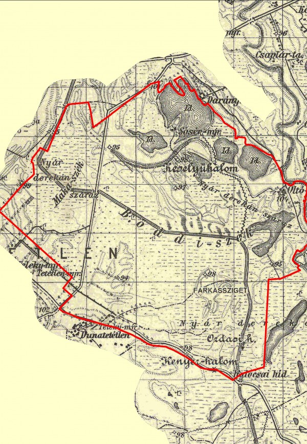 1941-es katonai térkép a Böddi-székről