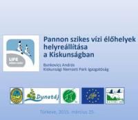 Bankovics, A. (2015): Pannon szikes vízi élőhelyek helyreállítása a Kiskunságban. A hazai LIFE Nature projektek és fajmegőrzési tervek gyakorlati tapasztalatai és eredményei. 